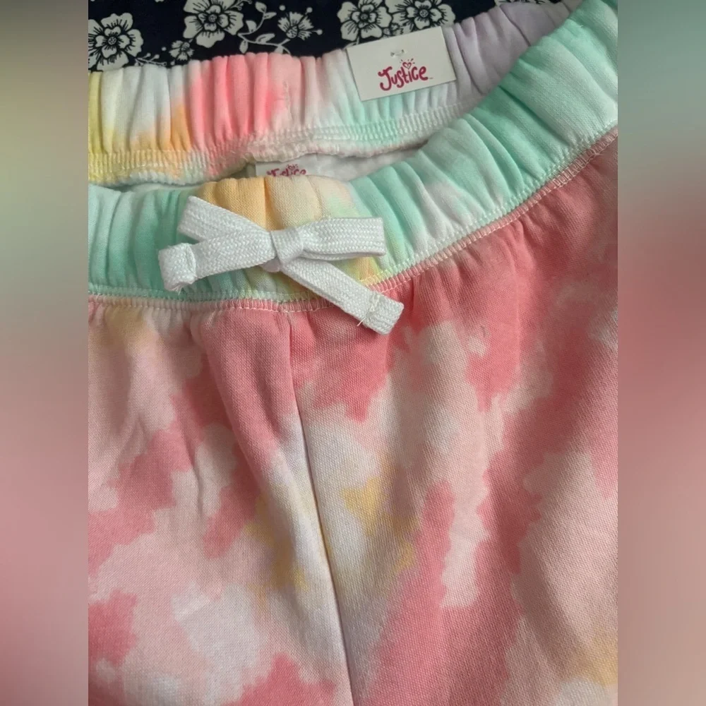 Justice Tie-Dye and Blue Kids Shorts